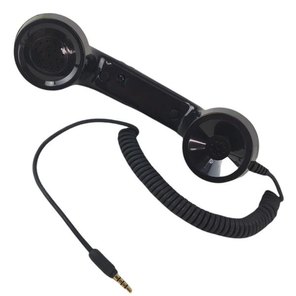Imagem de Monofone Microfone Audio Kit 4 Und Pop Phone Telefone Celular Atende Ligaçoes Chamadas Pc Tablet P2 Decoraçao Vintage Retro Moderno Portatil