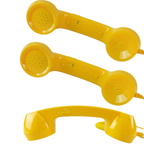 Imagem de Monofone Microfone P2 Fone Ouvido Kit 3 Und Pop Phone Amarelo Ligaçao Telefone Celular Vintage Pc Tablet Chamadas Retro Audio Notebook