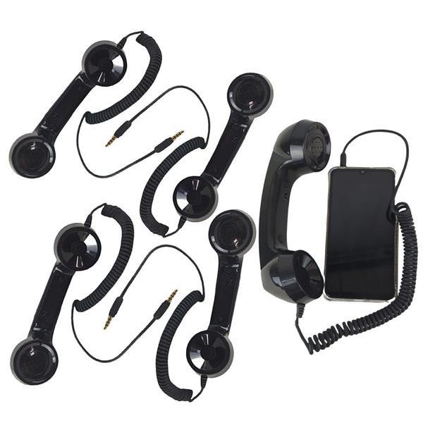 Imagem de Monofone Microfone Pop Phone Kit 5 Und Telefone Chamadas Ligaçoes Portatil Vintage Audio Fone Ouvido Retro Portatil