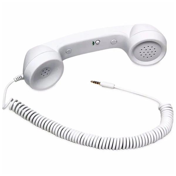 Imagem de Monofone Pop Phone Microfone Kit 2 Uni Branco Vintage P2 Ligaçoes Chamadas Tablet Celular Telefone Smartphone Audio Portatil