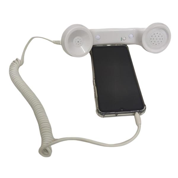 Imagem de Monofone Pop Phone Vintage Telefone Retro Celular Smartphone Branco Tablet Pc