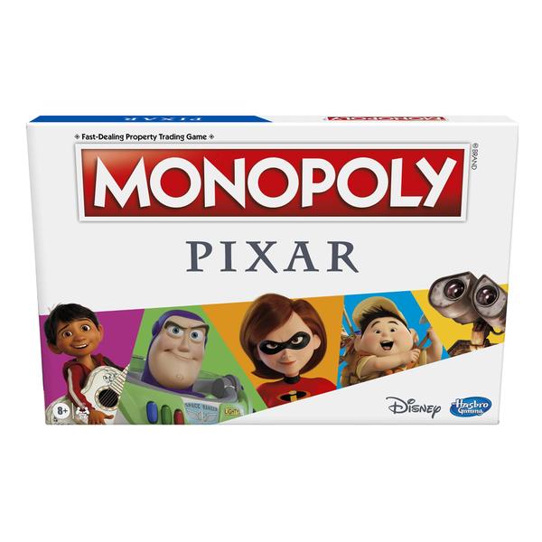 Imagem de Monopólio: Pixar Edition Board Game for Kids 8 and Up, Comprar locais da Disney e Pixar's Toy Story, The Incredibles, Up, Coco, e More (Amazon Exclusive)