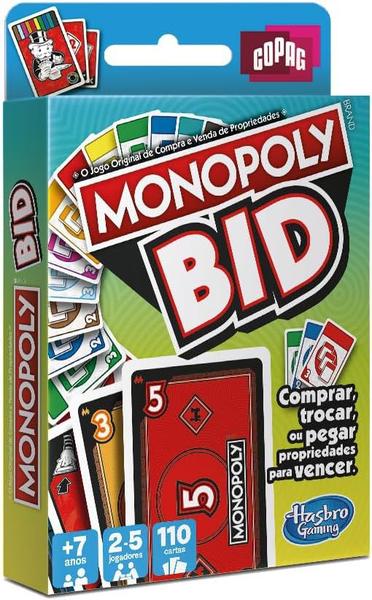 Imagem de Monopoly Bid Jogo de Cartas Copag 2-5 jogadores 110 cartas