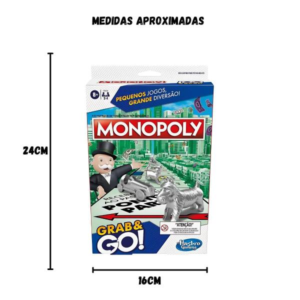 Imagem de Monopoly Grab & Go Jogo de Tabuleiro Hasbro - F8256BR51