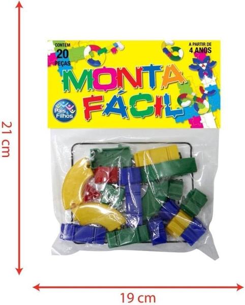 Imagem de Monta Fácil 20 Peças Blocos De Montar Pais E Filhos 