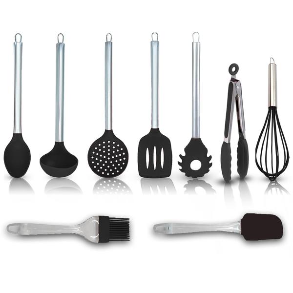 Imagem de Monte Seu Kit Silicone Utensílios de Cozinha Colher Concha Escumadeira Espátula Pinça Pegador Mini Pincel Mini Espátula Batedor Fuê