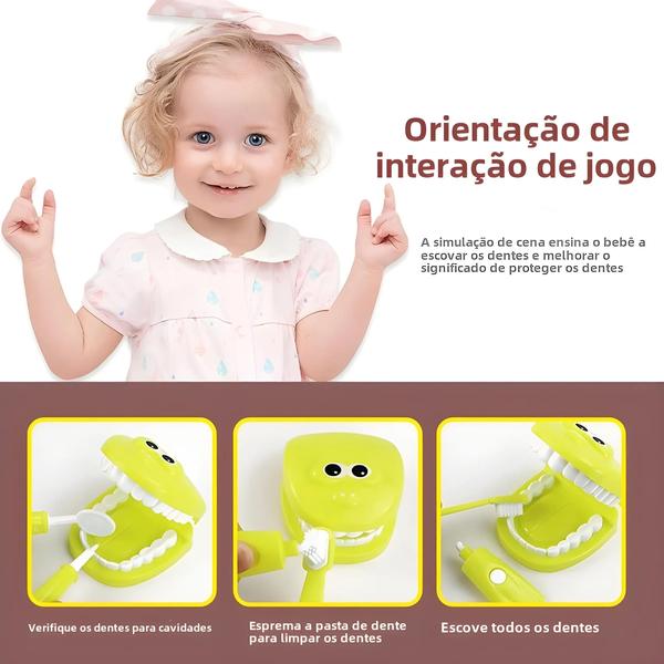 Imagem de Montessori Dentista Role Play Brinquedo Para Crianças Meninas Meninos Interação Pai-filho