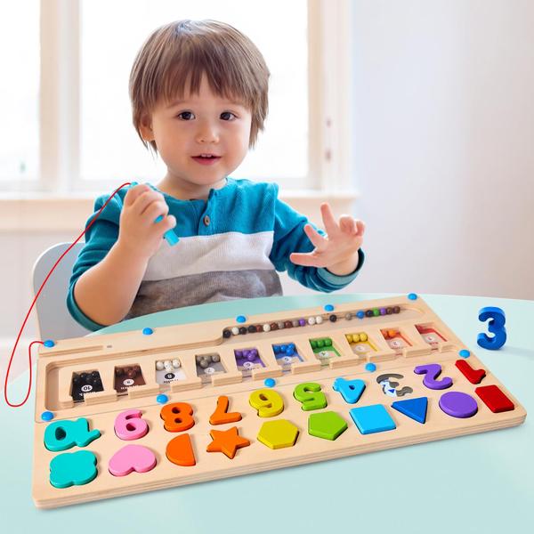 Imagem de Montessori Toys Poycuna 3 em 1 Magnetic Color Number Maze