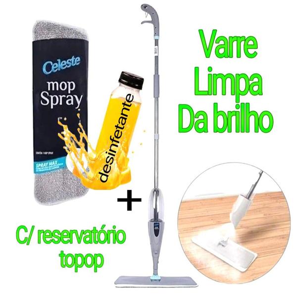 Imagem de mop 3 em 1 spray limpeza vassoura esfregao limpa vidros chão cozinha casa quarto pisos porcelanato top