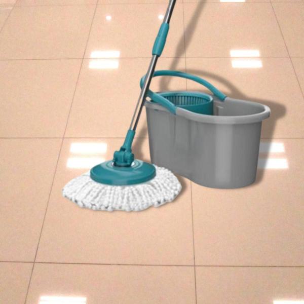 Imagem de Mop Esfregão Giratório Fit Com Balde E Refil Flash Limp Inox