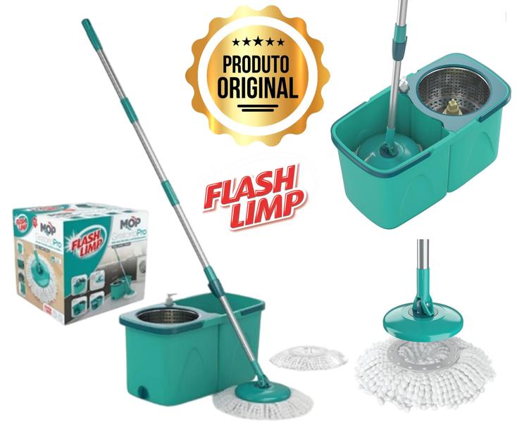 Imagem de Mop Esfregão Pro Flash Limp Giratório Inox Original