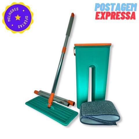 Imagem de Mop Flat Com Balde de 5 litros Com 2 Refis Cabo Extensivel