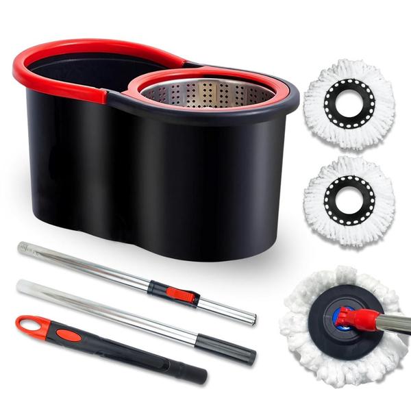 Mop Giratorio 8 Litros Com Cesto Em Inox Cabo de 140cm 2 Refis Nybc Mop Giratorio 8 Litros Com Cesto Em Inox Cabo de 140cm 2 Refis Nybc