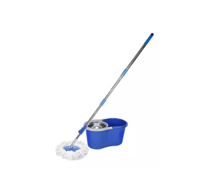 Imagem de Mop Giratório com Cesto Inox 360 8L e com cabo Extensivo de 1,30mts