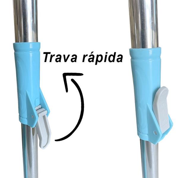 Imagem de Mop Giratório Com Rodinha Cabo Longo 1,50 Mts Com 2 Refil Limpeza Multiuso