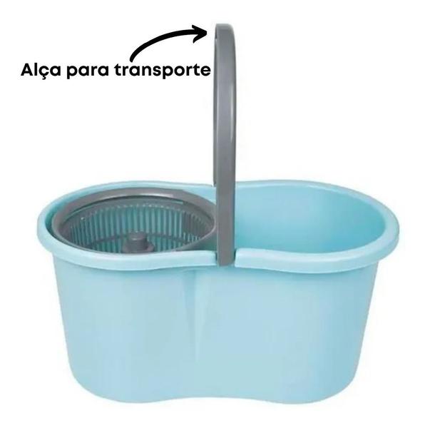 Imagem de Mop Giratório Pocket Esfregão Balde 8 Litros Limpeza Mor