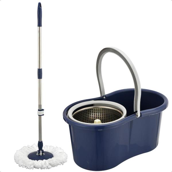 Imagem de Mop Giratório Tornado Perfect Pro Condor Cesto Inox Cor Azul Centrifuga Refil Para Limpeza Original Novo Mob Mopi Moop