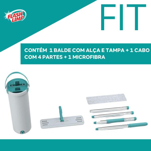 Imagem de Mop Lava E Seca Fit 5 Litros Mop6088 Flash Limp Verde Cinza