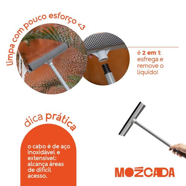 Imagem de mop limpa vidros 2 em 1 com cabo extensível limpeza - Mozcada