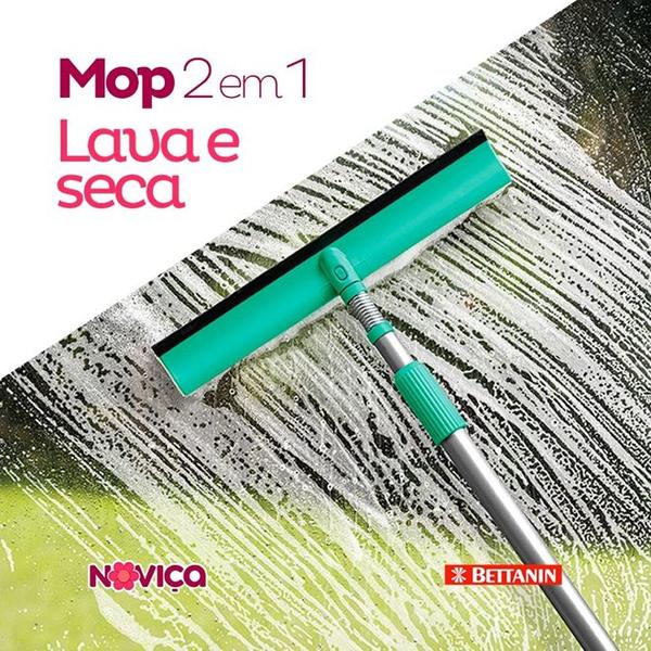 Mop Limpa Vidros com Cabo Extensor E Rodo com Fibra Lava E Seca Bt1922 Bettanin C 118 X 1,5 C 1,5 Cm - NOVIÇA Imagem de Mop Limpa Vidros com Cabo Extensor E Rodo com Fibra Lava E Seca Bt1922 Bettanin C 118 X 1,5 C 1,5 Cm