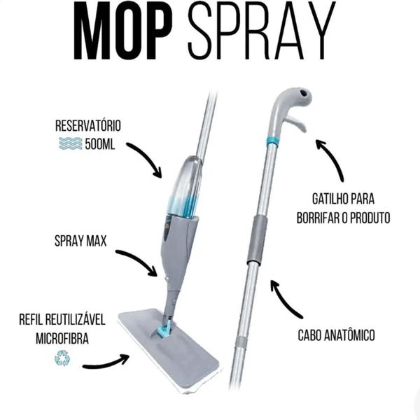 Imagem de mop original spray limpeza profunda cozinha com borrifador 2 refis microfibra top