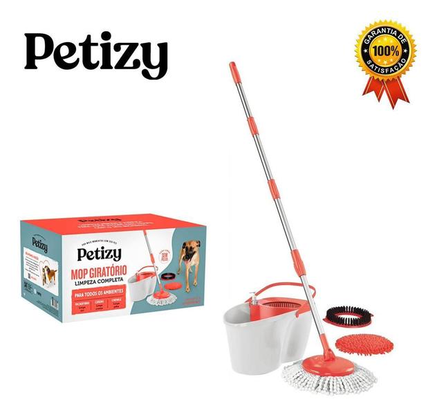 Imagem de Mop Petizy Pet1607 Com Balde Centrífuga Cinza E Laranja