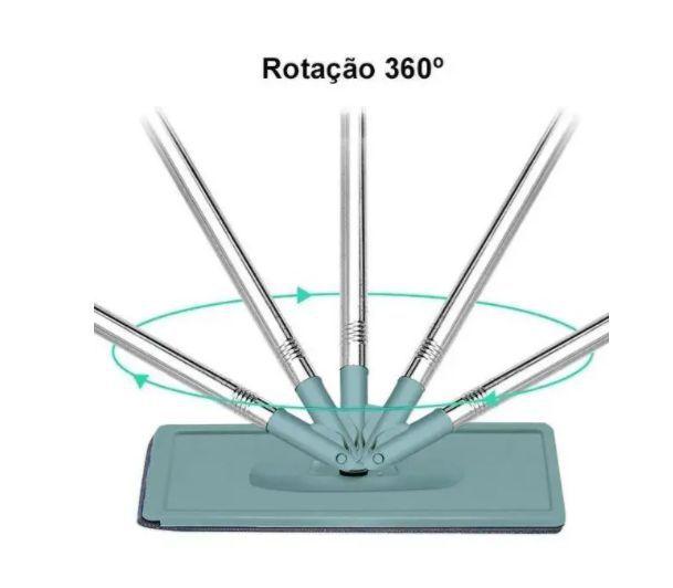 Imagem de Mop Rodo Flat Tira Pó Esfregão Tampa Vazao Agua+Refil Extra