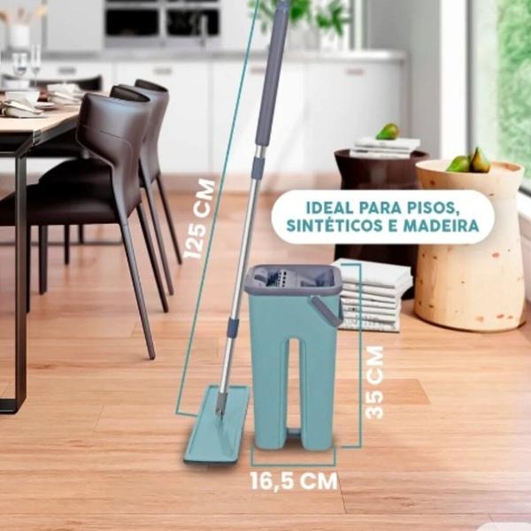 Imagem de mop spray celeste rodo esfregão flat limpeza chão cozinha sala  comércio limpa tudo