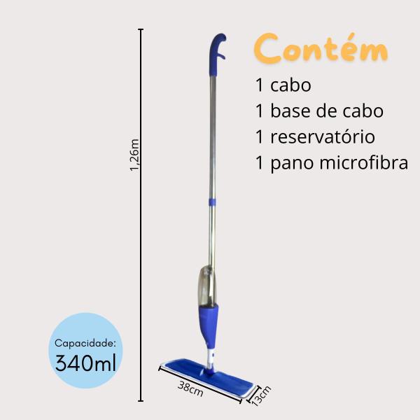 Imagem de Mop Spray Gatilho C/ Reservatório de 340ml e Pano de Microfibra