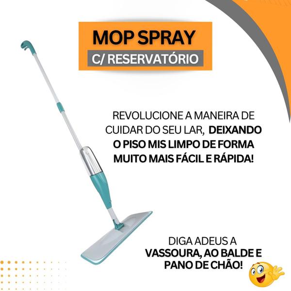 Imagem de Mop Spray Mágico 3 em 1 com Reservatório e Refil Extra: Esfregão Completo para Limpeza de 400ml - Lava, Enxágua e Seca