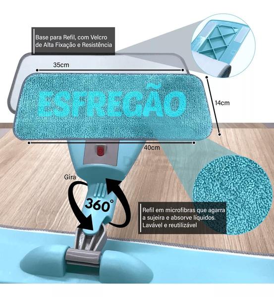 Imagem de Mop Spray Magico Esfregão Com Reservatorio Rodo De Limpeza Microfibra Refil Multiuso