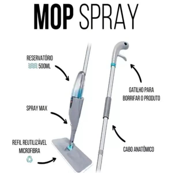 Imagem de Mop spray  mop flat kit limpeza total casa comercio  top