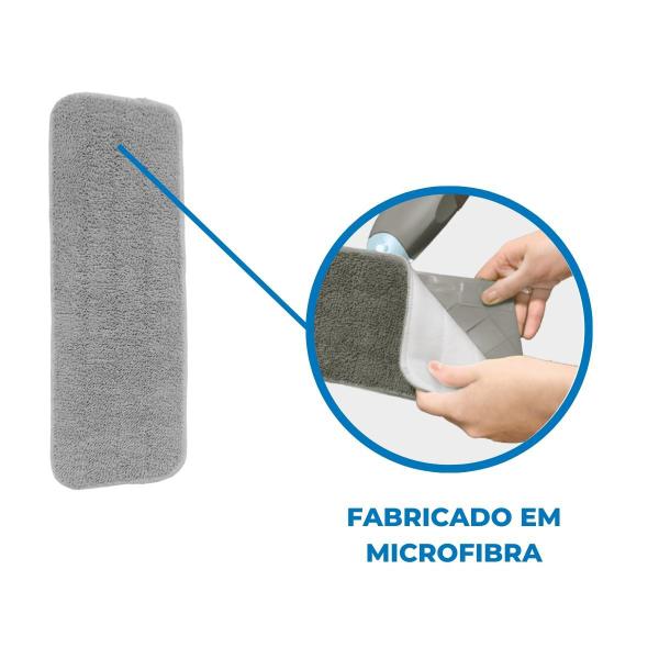 Imagem de Mop Spray Refil Com Reservatório Esfregão Vassoura Mágica Celeste Lava e Seca Rápido Microfibra Rodo Inteligente Limpeza Chão Água