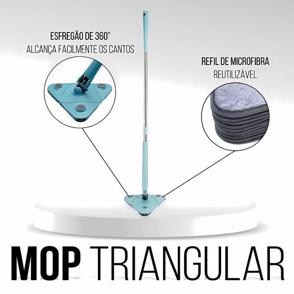 Imagem de MOP TRIANGULAR 360º AJUSTAVEL C/ 02 REFIL 123CLEAN - 123 ÚTIL