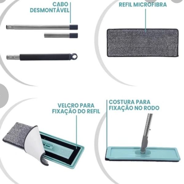 mopi piso ceramica sujeira microfibra Autolimpante prático economiza tempo 2 refils - CELESTE ou UTIL ou Rayco Imagem de mopi piso ceramica sujeira microfibra Autolimpante prático economiza tempo 2 refils
