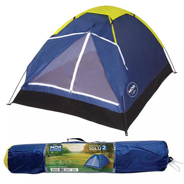 Imagem de Mor Barraca De Camping 2 Pessoas Azul Impermeável Com Bolsa