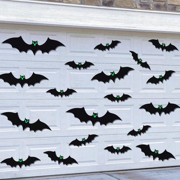 Imagem de Morcegos magnéticos de Halloween, decorações de portas de garagem, 26 unidades