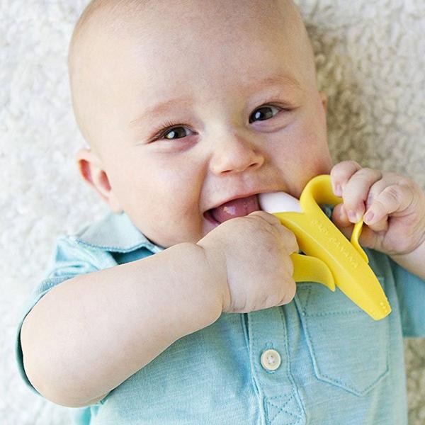 Imagem de Mordedor Bebe Bananinha Massageador Escovinha Banana Escova