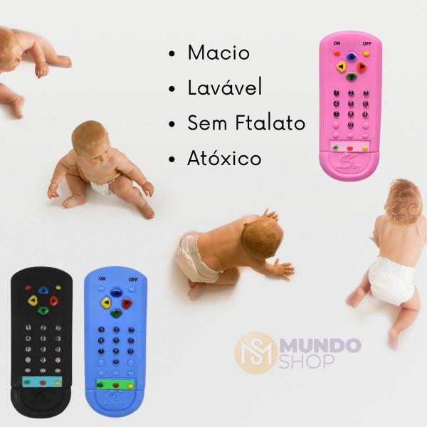 Imagem de Mordedor Bebê Macio Massageador Gengiva Controle e Celular Infantil Dentição Seguro Sem BPA Ftalato Atóxico Lavável