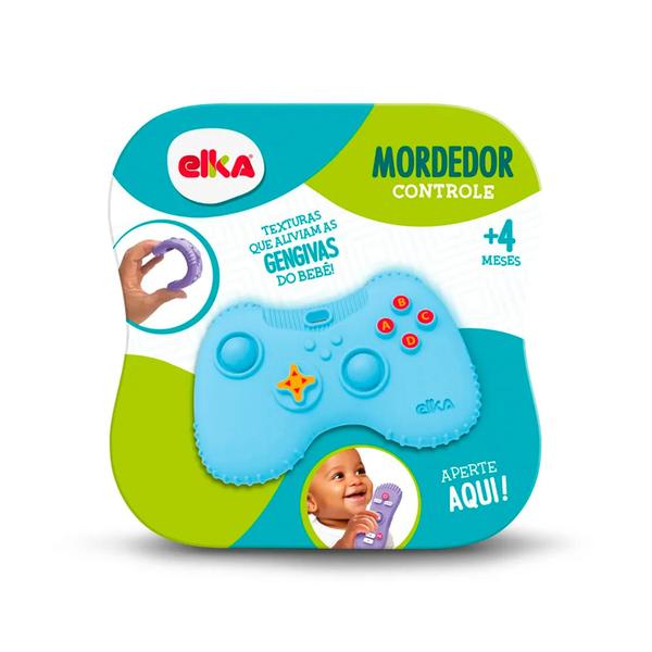 Imagem de Mordedor Bebe Massageador De Gengiva Video Game Azul Elka Brinquedos