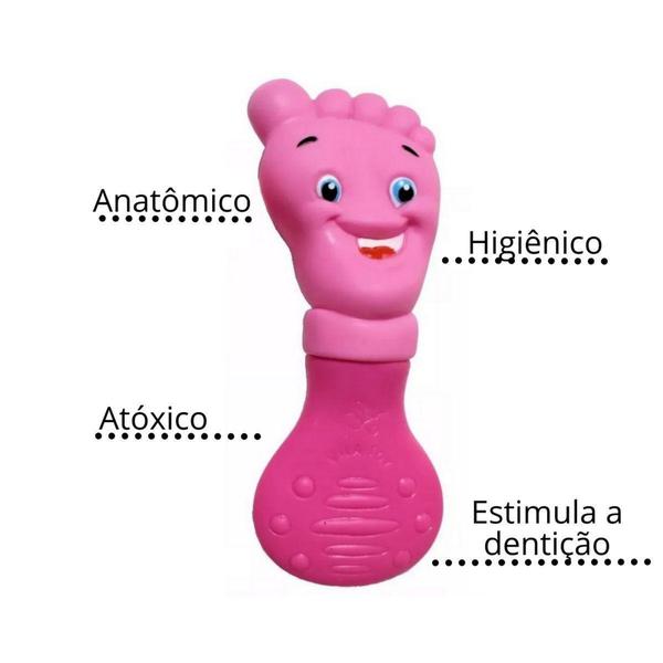 Imagem de Mordedor bebe pezinho dentiçao anti stress gengiva macio - VILA TOY