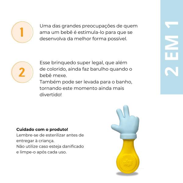 Mordedor Chocalho Baby Mãozinha Em Vinil Macio E Atóxico P/ Bebê Azul Rosa - Bee Toys Imagem de Mordedor Chocalho Baby Mãozinha Em Vinil Macio E Atóxico P/ Bebê Azul Rosa - Bee Toys