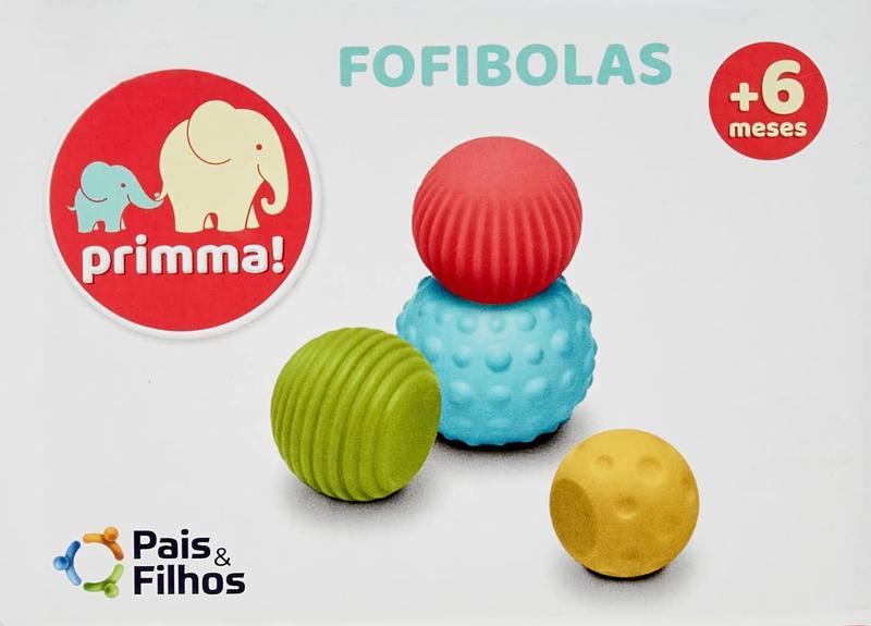 Imagem de Mordedor e Brinquedo de Empilhar Fofibolas - Pais e Filhos Criança Bebê