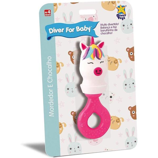 Imagem de Mordedor e Chocalho Diver For Baby Unicórnio Divertoys