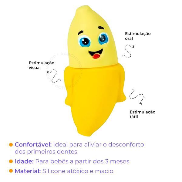 Imagem de Mordedor e Chocalho Divertido Frutas Lavável Macio e Atóxico