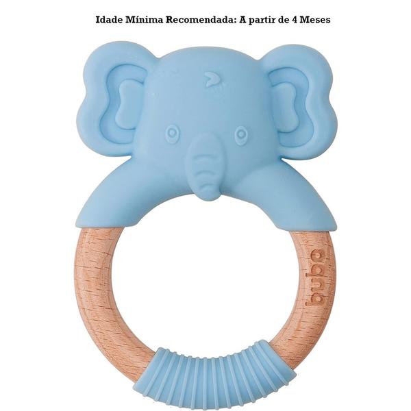 Imagem de Mordedor Elefante Em Silicone Azul Livre BPA 15651 - Buba