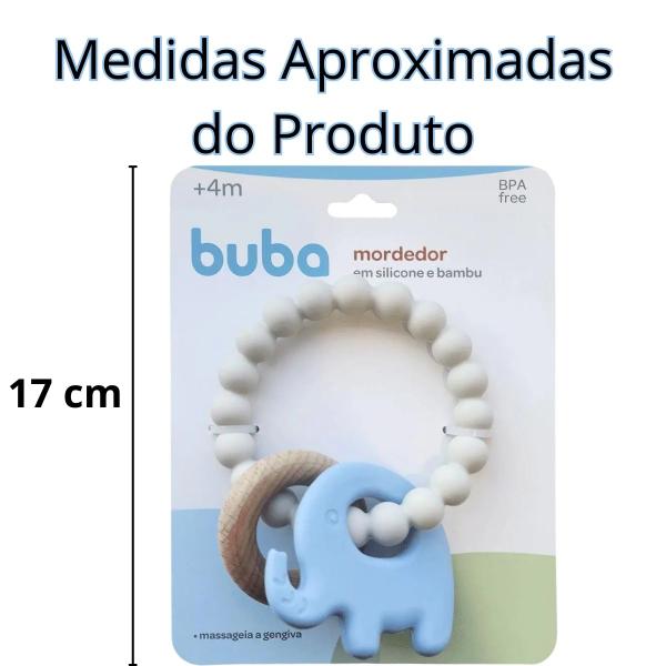 Imagem de Mordedor em silicone e bambu elefante azul 18849-buba 