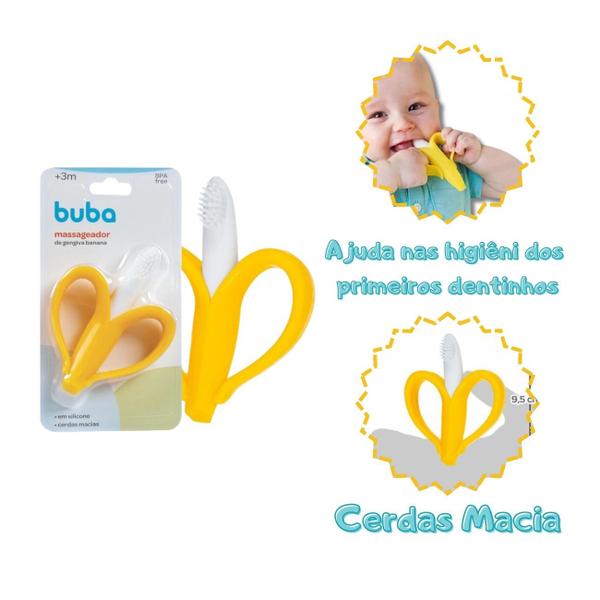 Imagem de Mordedor Infantil Banana Bebe Massageador De Gengiva Buba