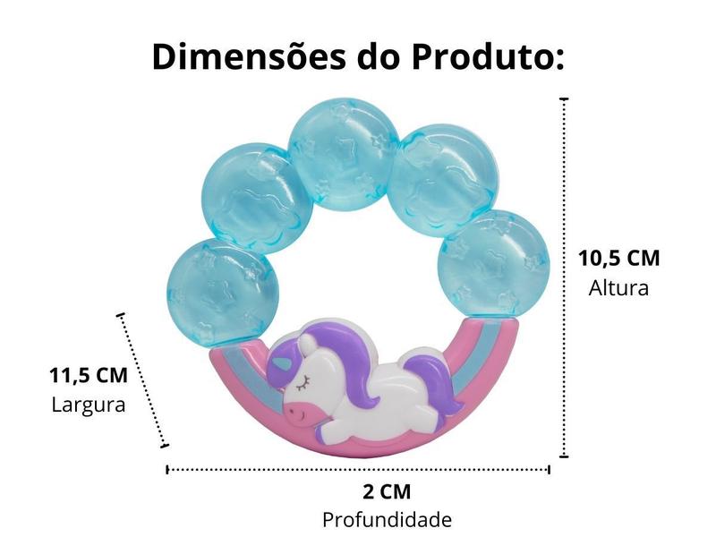 Imagem de Mordedor Infantil Com Água Unicórnio Para Bebê 14491 Buba