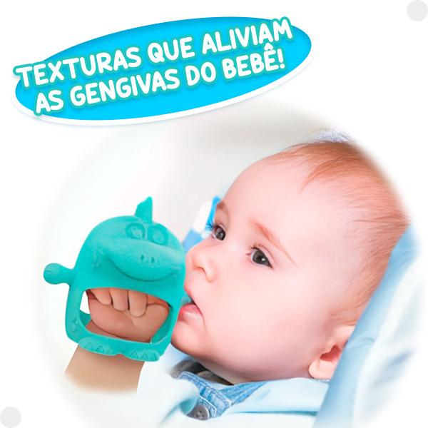 Imagem de Mordedor Infantil Luvinha Dino Verde 1236 - Elka